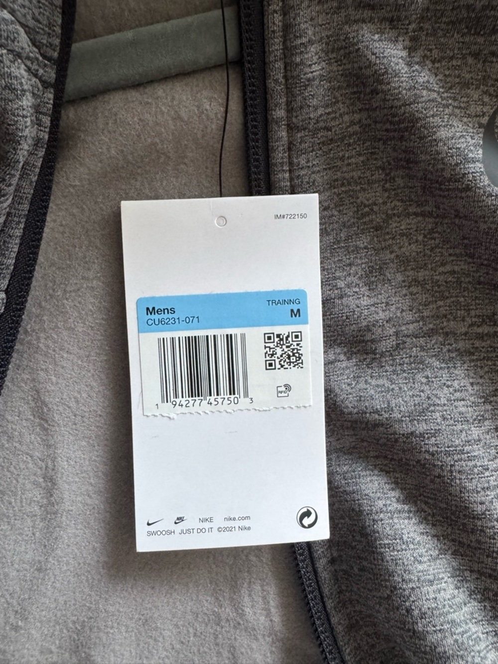 Nike Men’s Grey Full-Zip Performance Hoodie Jacket - Picture 9 of 9